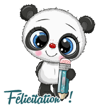 Gif animé félicitations panda